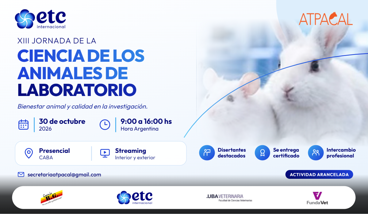 ETC Internacional participará en la XIII Jornada de la Ciencia de los Animales de Laboratorio